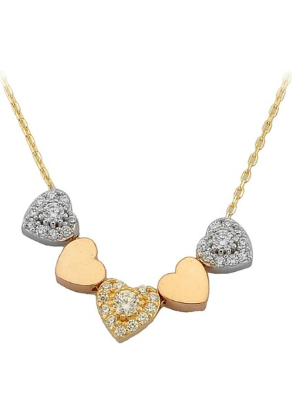 Altın Çoklu Kalp Kolye