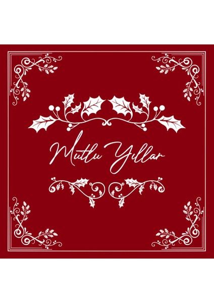 Yeni Yıl Teşekkür Kartı 5,5 x 5,5 cm 100'lü