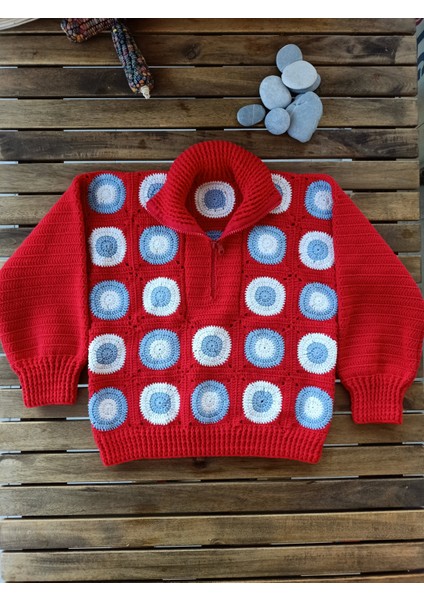 Handmade El Örgüsü Kadın Bomber, %100 Pamuk Motif Bomber fiyatları