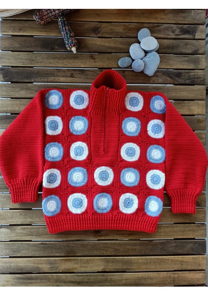 Handmade El Örgüsü Kadın Bomber, %100 Pamuk Motif Bomber modelleri