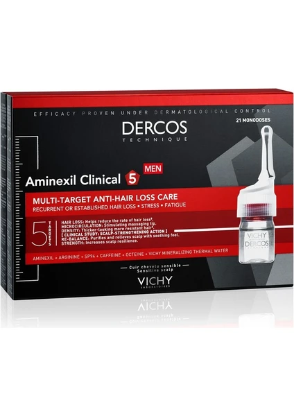 Dercos Aminexil Clinical 5 21X6ML - Erkekler Için Serum