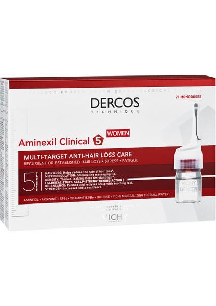 Dercos Aminexil Clinical 5 21X6ML - Kadınlar Için Serum