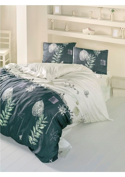 tek kişilik ranforce nevresim takımı (hale yeşil)