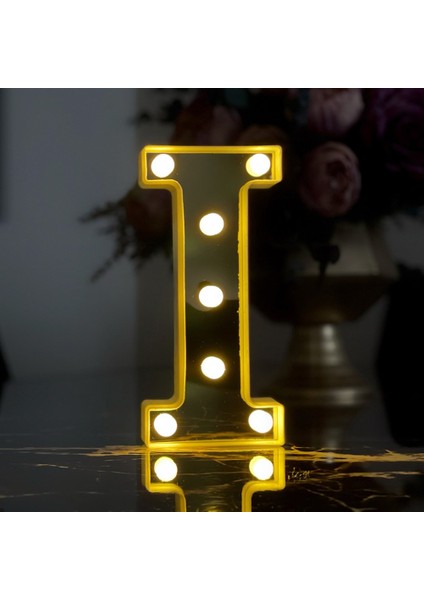 LED Işıklı 3D I Harfi Organizasyon Doğum Günü Kutlama