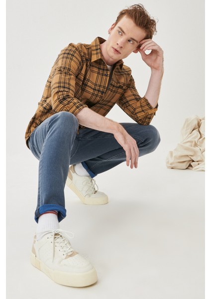 Luke Slim Tapered Fit Normal Bel Esnek Jean Kot Pantolon modelleri