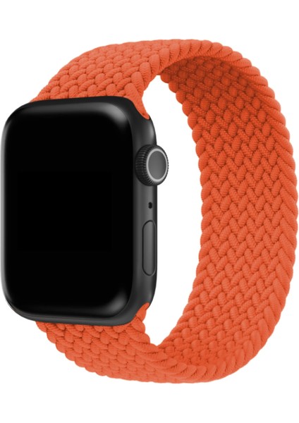 Apple Watch Uyumlu Kordon Kayış Bileklik Örgü Loop Turuncu 38-40 mm