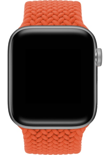 Apple Watch Uyumlu Kordon Kayış Bileklik Örgü Loop Turuncu 38-40 mm
