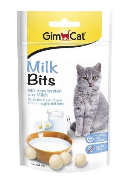 Tahılsız Sütlü Milk Bits Kedi Ödül Tableti 40GR