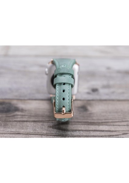 Apple Watch Uyumlu Deri Kordon 42-44MM Slim CZ12 Mint Yeşili fırsatları