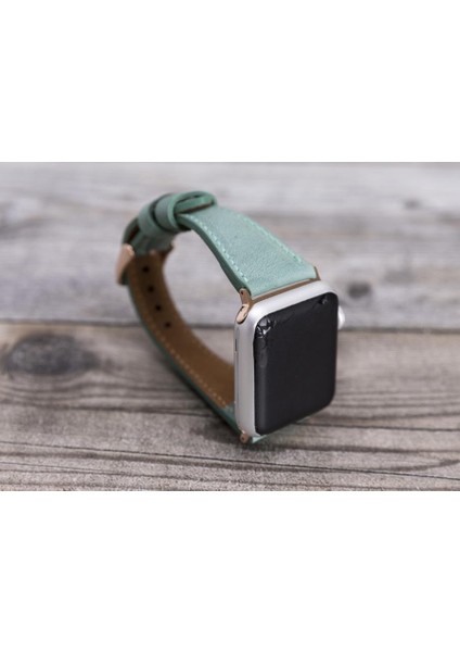 Apple Watch Uyumlu Deri Kordon 42-44MM Slim CZ12 Mint Yeşili indirimleri