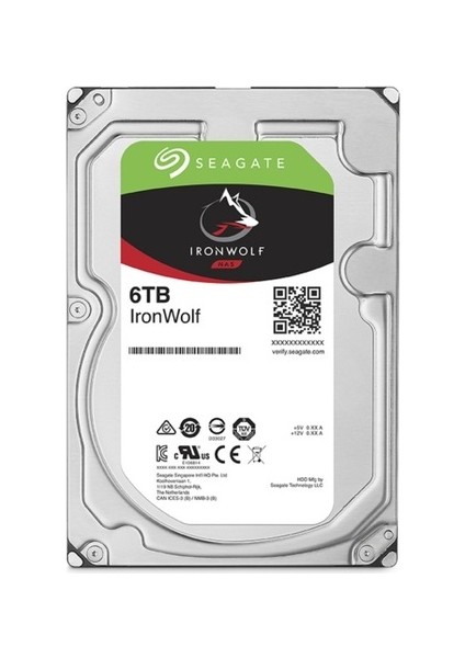 6tb Ironwolf 256MB 5400RPM 3.5" Sata 3.0 Nas ST6000VN001 Harddisk