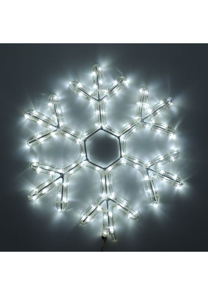 LED Işıklı Kar Tanesi Yılbaşı Süsü 220V Beyaz 50 cm