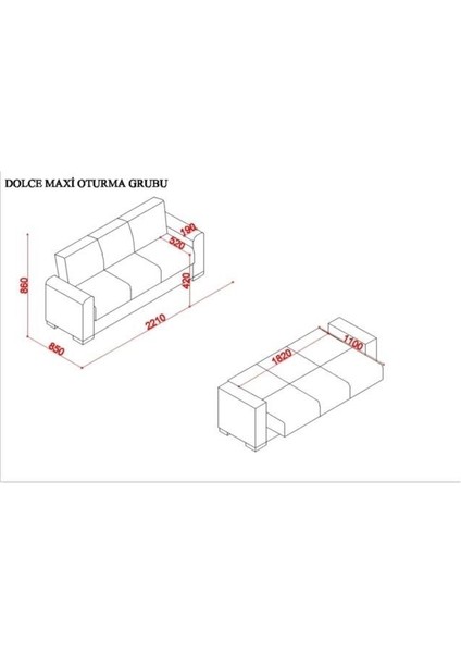 İpek Mobilya Dolce Üçlü Kanepe ( Koyu Gri )