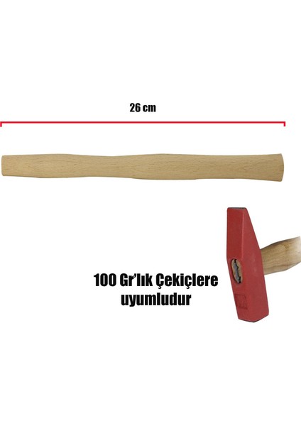 BADEM10 Çekiç Sapı 100 gr Ergonomik Ahşap Sap 26 cm