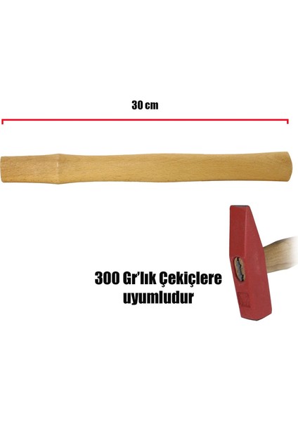 BADEM10 Çekiç Sapı 300 gr Ergonomik Ahşap Sap 30 cm