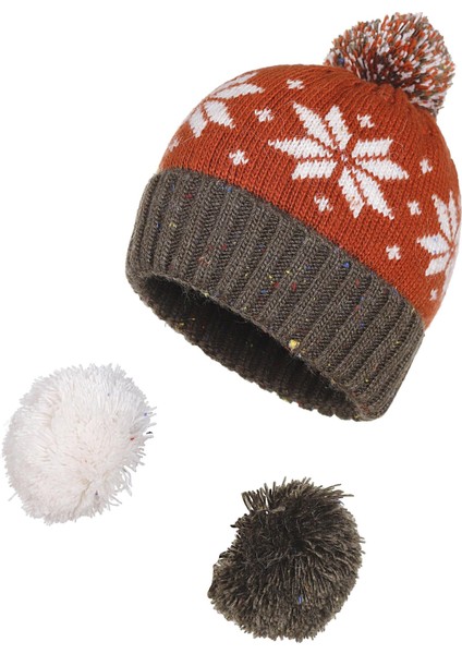 Üç Ponponlu Unisex Plays Bere Fo 2568 Haki-Kiremit