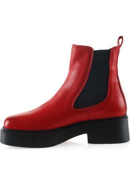 Kırmızı Flotter Deri Kadın Topuklu Bot modelleri