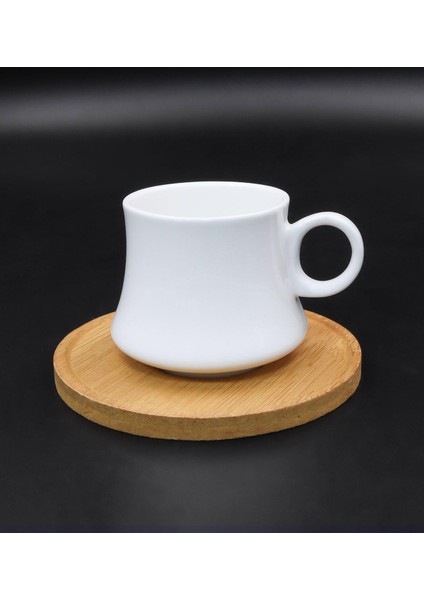 Bambu Tabaklı Beyaz Fincan & Tek Kullanımlık Kahve Seti fiyatları
