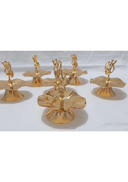 Japongülü Lokumluk,sunumluk, Ikramlık Gold Kahve Yanı 6 Adet.