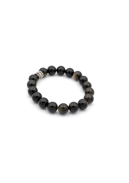 Hakiki Doğal Rainbow Obsidyen Bileklik 1.kalite 002 Iri Boy