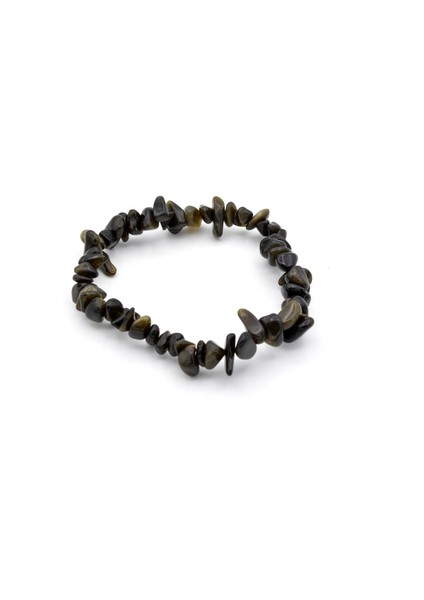 Hakiki Doğal Kırık Taş Rainbow Obsidyen Taşı Bileklik 1.kalite