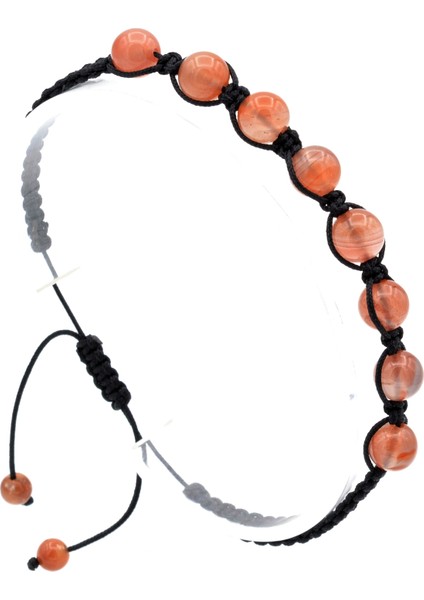 Hakiki Makrome Model Doğal Yemen Akik Taşı Bileklik 1. Kalite 002