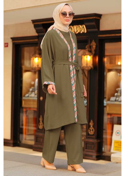 - Kimono Haki Tesettür Üçlü Takım 51910HK