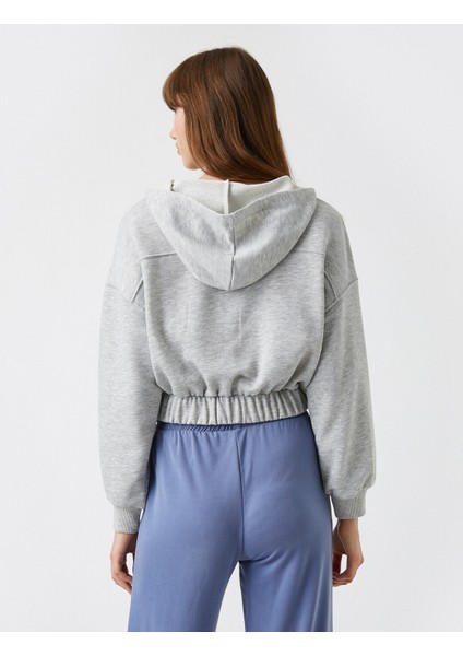 Yazılı Kapüşonlu Sweatshirt Beli Lastikli fırsatları