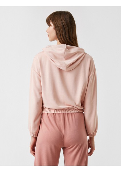 Uzun Kollu Beli Lastikli Kapüşonlu Sweatshirt fırsatları