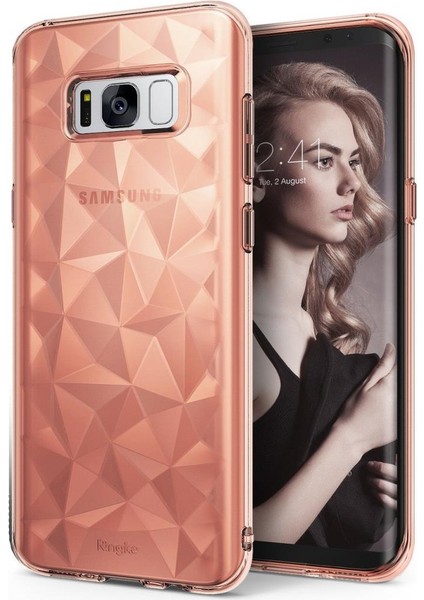 Air Prism 3D Elmas Yansıması Galaxy S8 Kılıf Rose Gold
