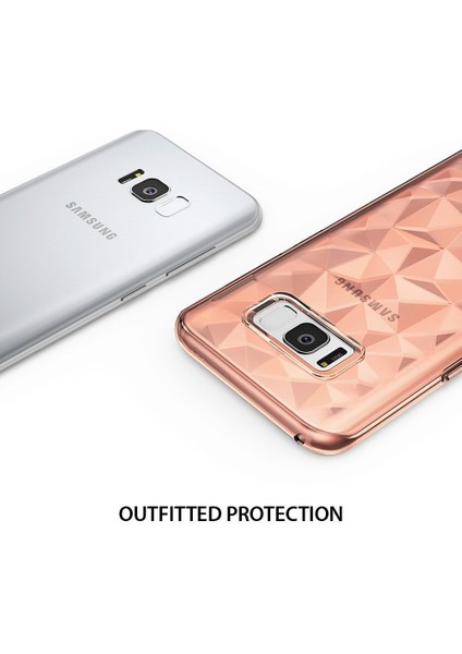 Air Prism 3D Elmas Yansıması Galaxy S8 Kılıf Rose Gold modelleri