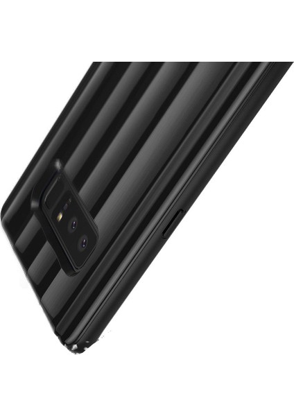 Flexs Pro Galaxy Note 8 Kılıf Black - Titanyum Desen Metalik Tasarım Tpu Tam Koruma fırsatları