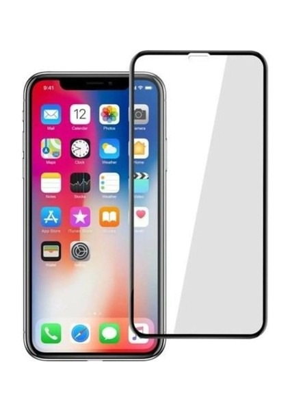 Apple iPhone x - Xs - 11PRO Için Temperli Siyah Ekran Koruyucu Kırılmaz Cam