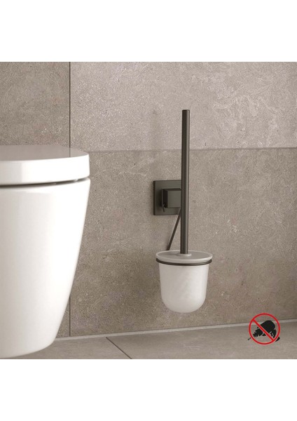 Yapışkanlı Paslanmaz Tuvalet Fırçası Mat Siyah EF095