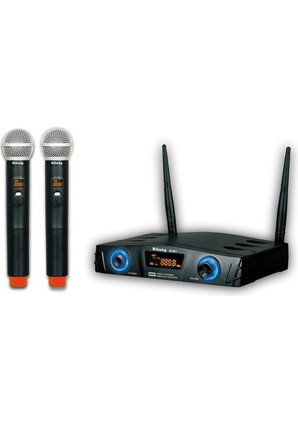 K-312 2 El 2-Kanal Uhf Telsiz Mikrofon