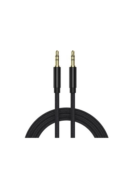 Apple iPhone Samsung Xiaomi Huawei Oppo Uyumlu Örme 3,5mm. Aux Çelik Örgü Araç Ev Müzik Video Ses Kablosu.