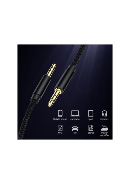 Apple iPhone Samsung Xiaomi Huawei Oppo Uyumlu Örme 3,5mm. Aux Çelik Örgü Araç Ev Müzik Video Ses Kablosu. indirimleri