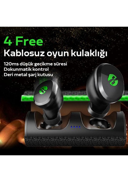 4free  Tws Gaming Kablosuz Bluetooth 5.0 Kulaklık Ipx4 AL-34649