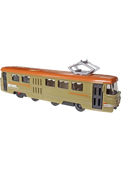 PopŞeker Oyuncak Metal Tren Sesli, Işıklı, Müzikli Çek-Bırak Özellikli Oyuncak Metal Tren 19 Cm.