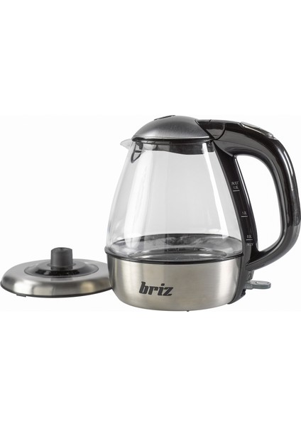 BR711 Inox Su Isıtıcı Cam Kettle