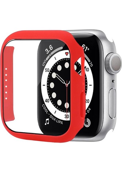 Apple Watch 7 45 mm Uyumlu Ekran Koruyucu Kasa Koruma Full Body Gard Tüm Gövde Koruyucu Tam Koruma Kırmızı modelleri