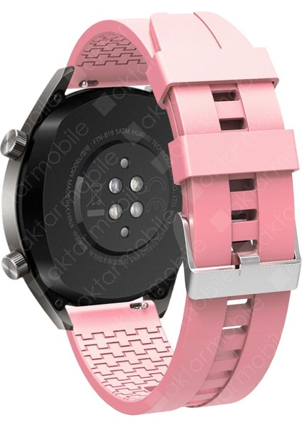 Huawei Watch Gt 3 46 mm Uyumlu Silikon Kordon Spor Tasarım Premium Spor Kayış Pembe