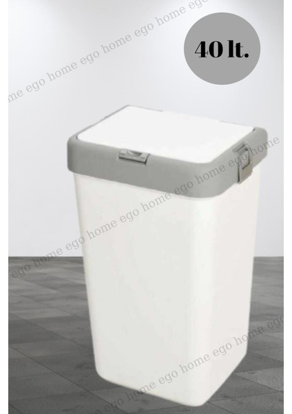 Motek Beyaz 40 Lt Tekli Kirli Sepeti Çamaşır Sepeti Dokunmatik Kirli Sepeti Beyaz