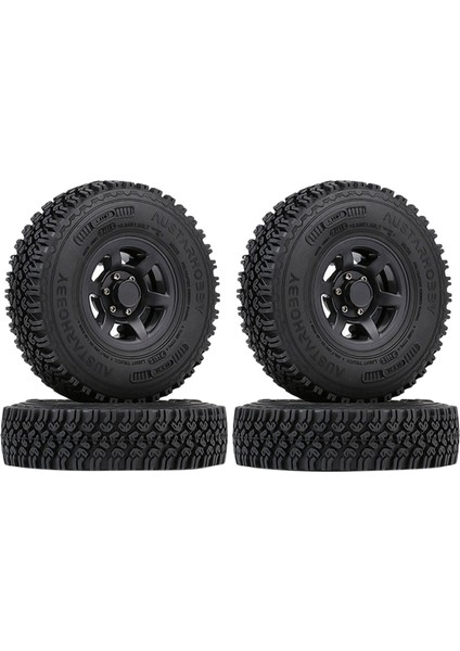 4pc Rc Lastikler ve Tekerlek Rım Seti 1.55 Beadlock 1/10 Buggy Off-Road Siyah Için (Yurt Dışından)