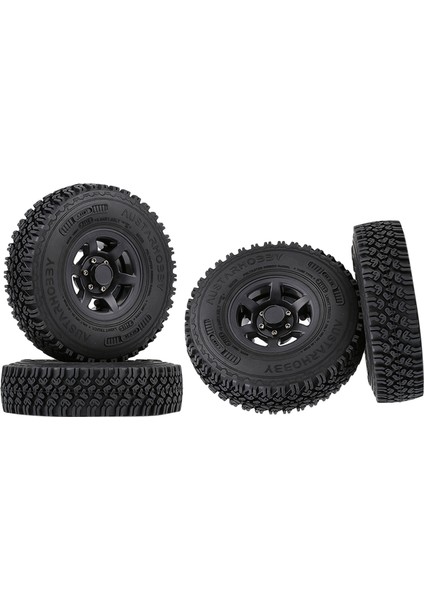 4pc Rc Lastikler ve Tekerlek Rım Seti 1.55 Beadlock 1/10 Buggy Off-Road Siyah Için (Yurt Dışından)