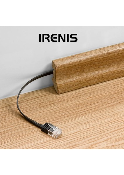 CAT6 Uzatma Seti, Yassı Ethernet Kablo ve Ekleyici, Kahverengi, 10 metre
