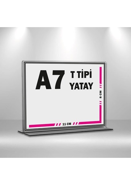 T Tipi A7 Pleksi Föylük Broşürlük Yatay A7 Föylük 5'li
