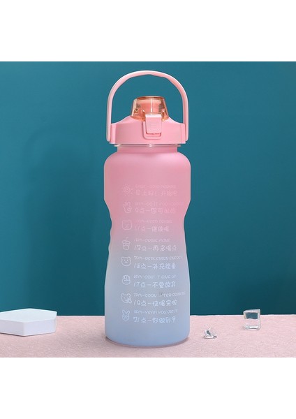 1.5l Büyük Kapasiteli Spor Su Kupası Pembe Mavi Gradyan (Yurt Dışından)