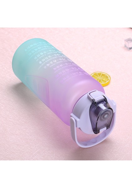 1.5l Büyük Kapasiteli Spor Su Kupası Pembe Mavi Gradyan (Yurt Dışından)