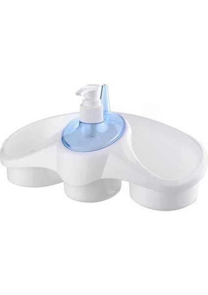 Ergonomik Oval Deterjan Hazneli Sıvı Kullanışlı Sabunluklu Süngerlik Mutfak Banyo